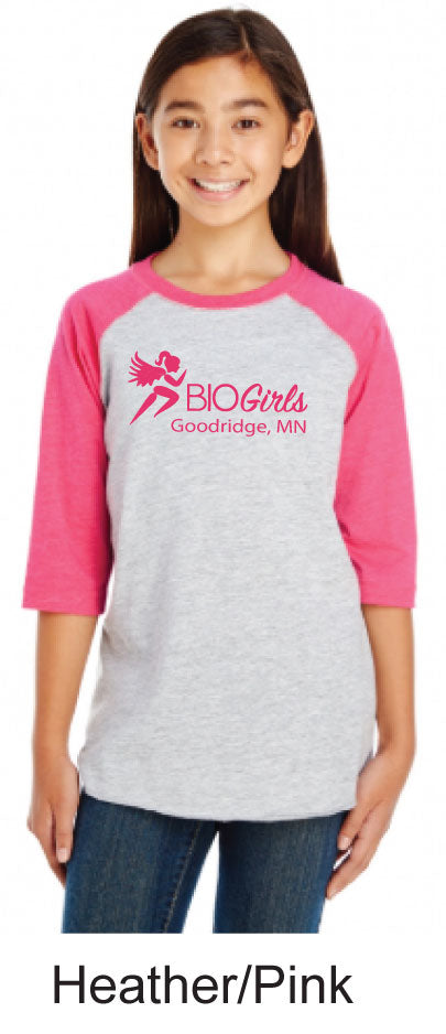 LAT Youth Baseball Fine Jersey Three-Quarter Sleeve Tee