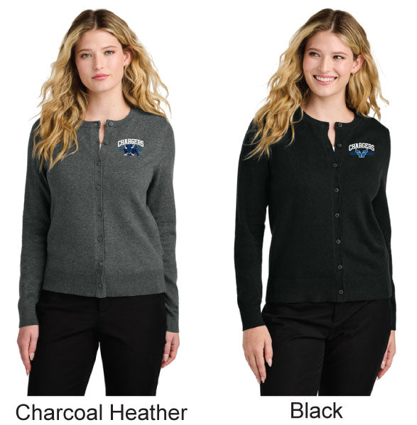 Port Authority® Women’s Easy Care Crewneck Cardigan Sweater
